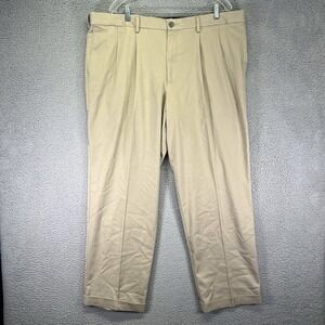 Dockers Pants Mens 42x32 Beige Chino Comfort Khaki Pleated Stretch Performance